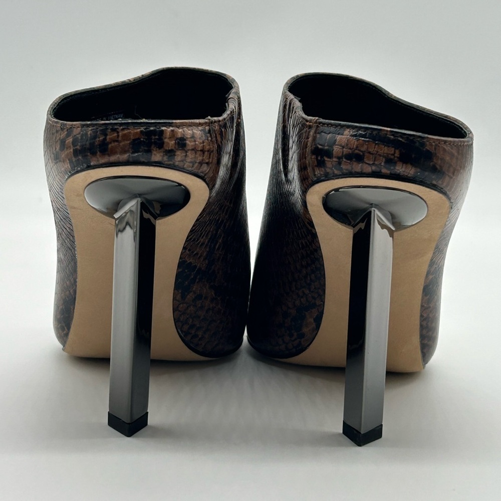MICHAEL Michael Kors Halle Mule Pump Serpent Leather Snake Print Heels 8.5M NWB - Picture 7 of 11